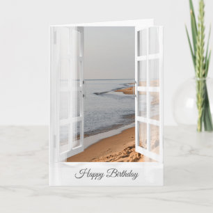 Beach Sand And Water Birthday Card