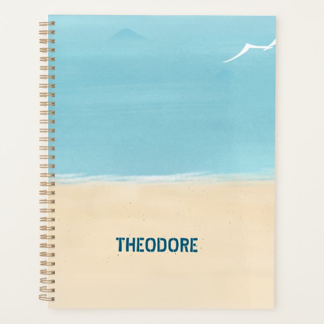 Beach Sand Aqua  Planner (Front)