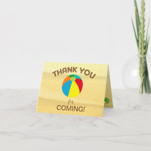 Beach Sand Castle Seashells Thank You Card