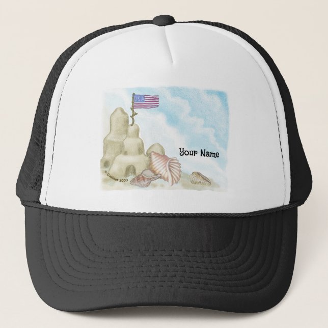 Beach Sand Castle Trucker Hat (Front)