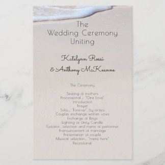 Beach Sand Custom Affordable Wedding Program