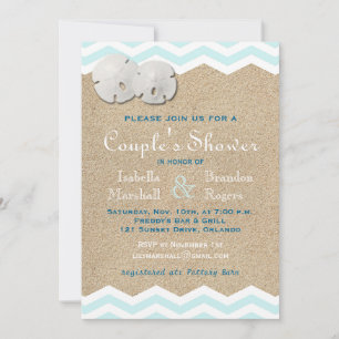 Beach Sand Dollars Couple's Shower Invite