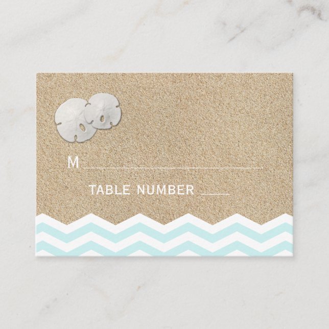 Beach Sand Dollars Place Card (Front)