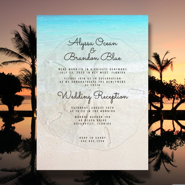 Beach Sand Dollars Reception Only Invitation (Creator Uploaded)