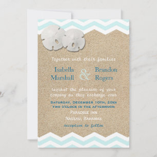 Beach Sand Dollars Wedding Invitation