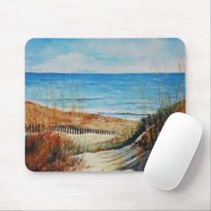 Beach Sand Dunes and Ocean Painting Mouse Mat