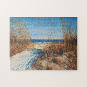 Beach Sand Dunes Coastal Art Jigsaw Puzzle