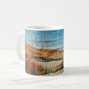 Beach Sand Dunes Ocean Painting Coffee Mug