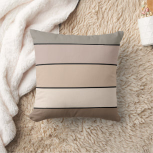 Beach Sand Earth Tone Color Stripes On Watercolor  Cushion