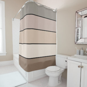 Beach Sand Earth Tone Colour Stripes On Watercolor Shower Curtain