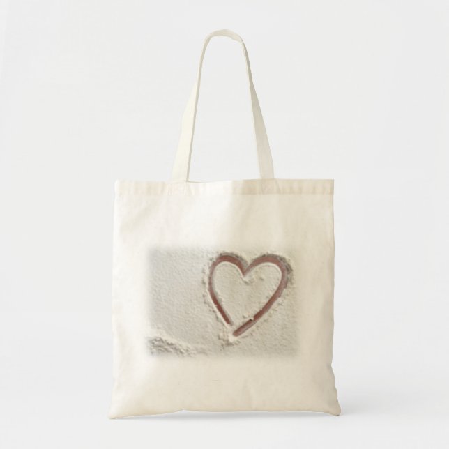 Beach Sand Heart Tote Bag (Front)