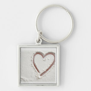 Beach Sand Heart Valentine Keychain