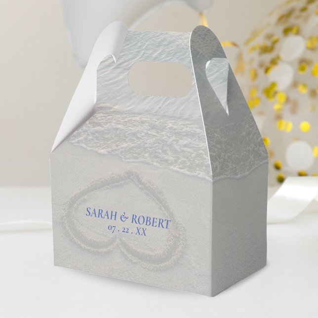 Beach Sand Heart Wedding Favour Box (Beach Sand Heart Wedding Favor Box)