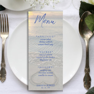 Beach Sand Heart Wedding Reception Menu