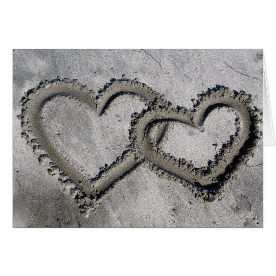 Beach Sand Hearts Card
