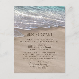 Beach Sand Hearts Elegant Tropical Modern Wedding Enclosure Card