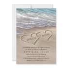 Beach Sand Hearts Elegant Tropical Modern Wedding