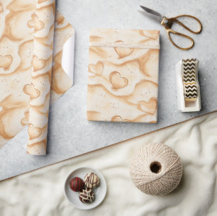 Beach Sand Hearts Wrapping Paper