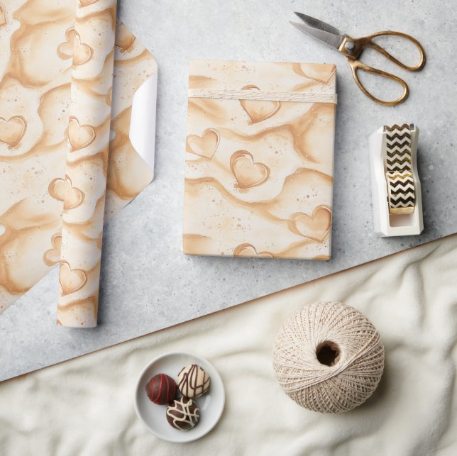 Beach Sand Hearts Wrapping Paper (Crafts)