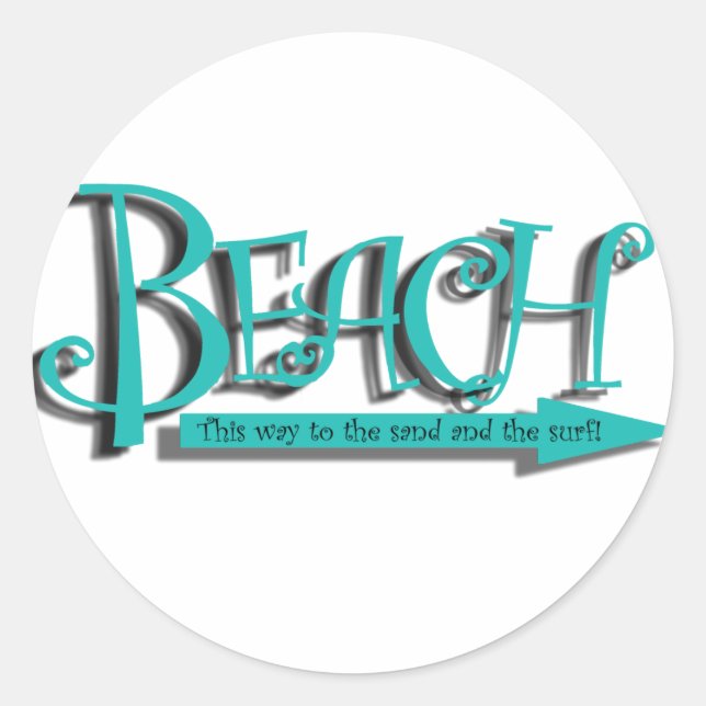 Beach sand-n-surf classic round sticker (Front)