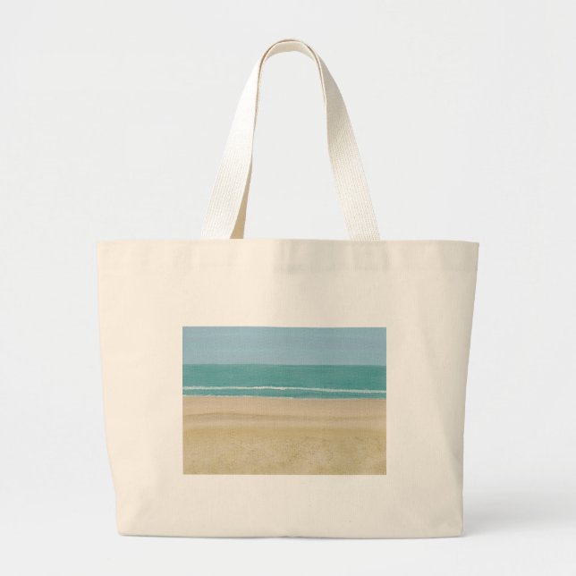 Beach Sand Ocean Scene on Canvas Bags (Front)