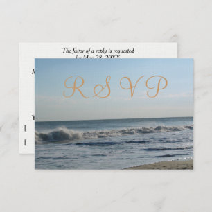 Beach Sand Ocean Waves Wedding RSVP
