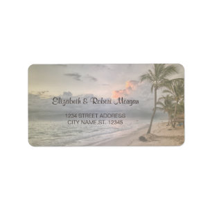 Beach ,Sand ,Palms  Label