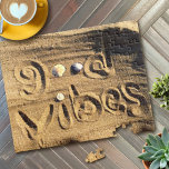 Beach Sand Photo Good Vibes Quote Vacation Modern Jigsaw Puzzle<br><div class="desc">“Good vibes.” Relax, smell the ocean air, and travel back to your vacation beach days whenever you use this chic, fun, photography jigsaw puzzle of “good vibes” quote hand drawn in beach sand with decorative seashells. Makes a great gift! Comes in a special gift box. You can easily personalise this...</div>
