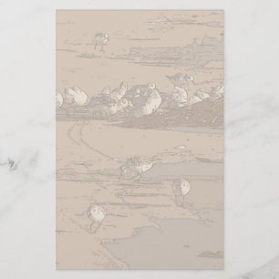 Beach Sand Pipers Art Stationery