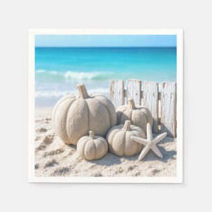 Beach Sand Pumpkins and Starfish Napkin