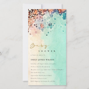 BEACH SAND ROCK WATERCOLOR BABY SHOWER INVITE