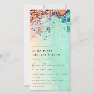BEACH SAND ROCK WATERCOLOR VOW RENEWAL INVITE