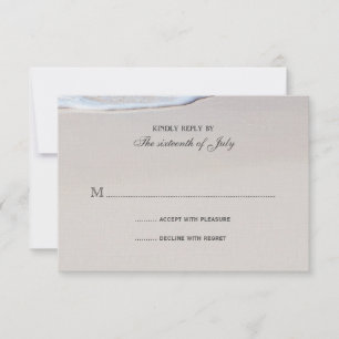 Beach Sand, Sand Dollars 4Bar Wedding Reply Card