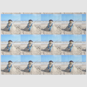 Beach / Sand Sculpture Snowman Christmas Tissue Paper