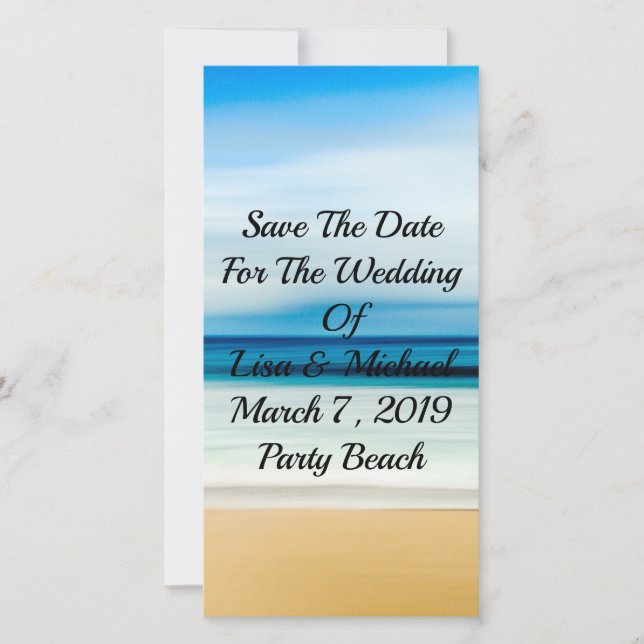 Beach Sand Sea Save The Date (Front)