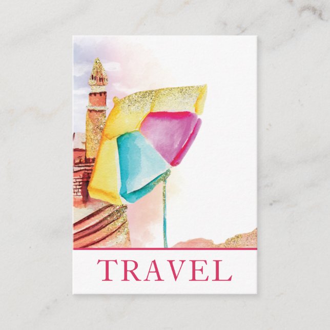 *~* Beach Sand Sea Travel QR Tourist Tourism Business Card (Front)