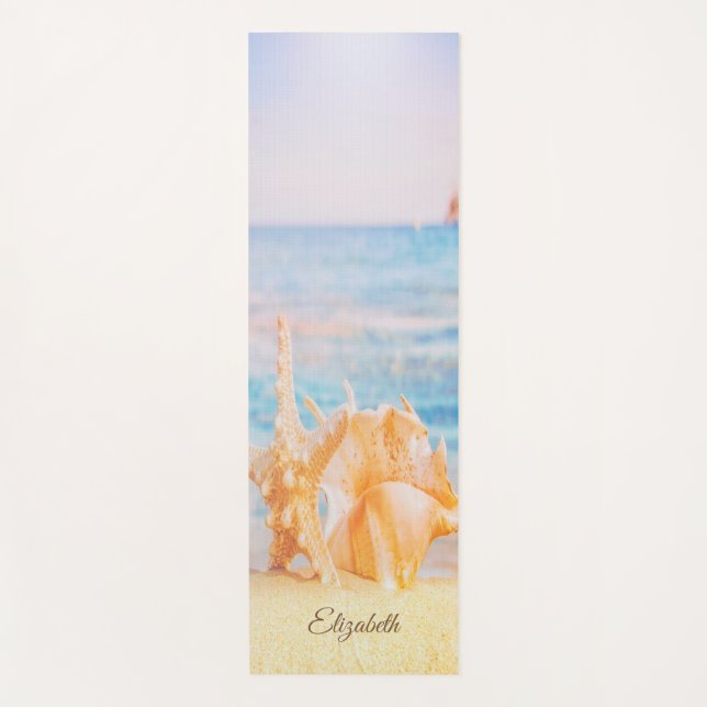  Beach, Sand Seashell,Seastar Yoga Mat (Front)