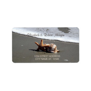 Beach,Sand,Seastar,Seashell   Wedding Label