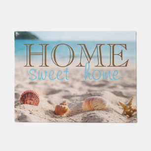 Beach,Sand,Seastar,Seashells,Home Sweet Home Doormat