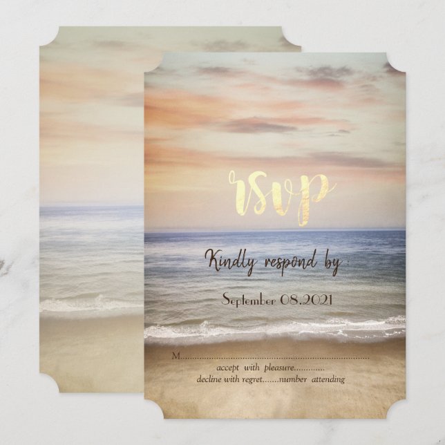 Beach Sand Sky RSVP Invitation (Front/Back)