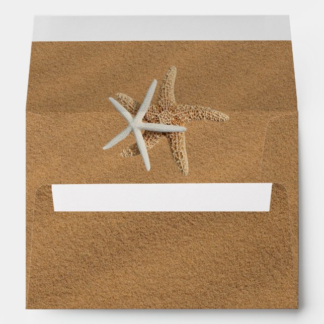 Beach Sand Starfish Couple Custom Envelopes (Back (Bottom))