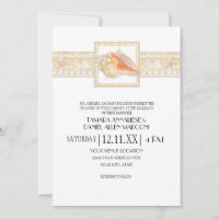 Beach Sand Stripe Conch Shell Elegant Weddings Art