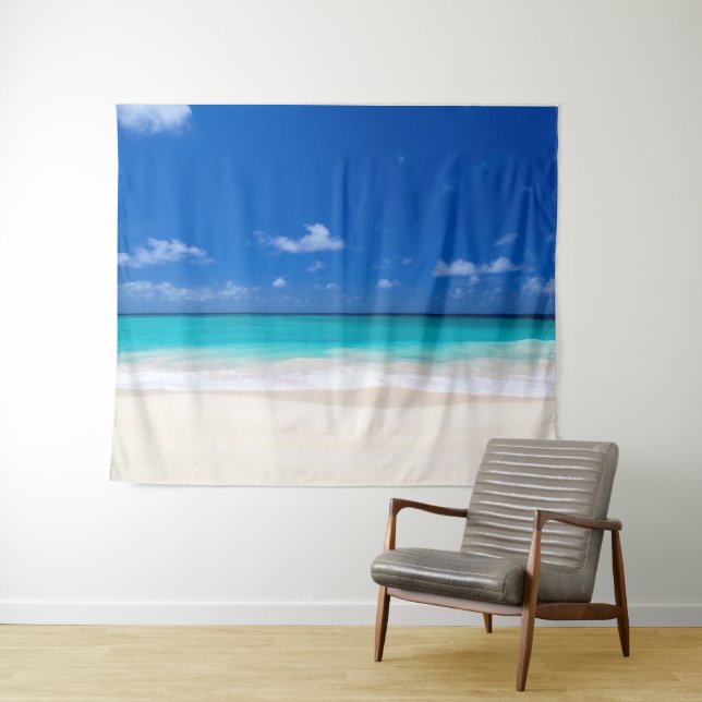 Beach Sand Surf Ocean Sea Backdrop Photo Booth Tapestry (In Situ (Horizontal))