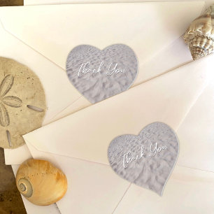 Beach Sand Thank You Heart Stickers