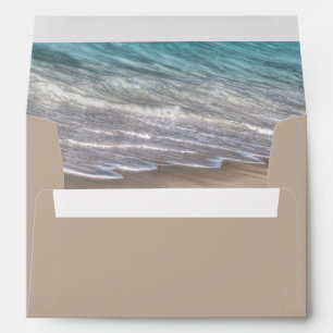 Beach Sand Themed Elegant Tropical Modern Wedding Envelope