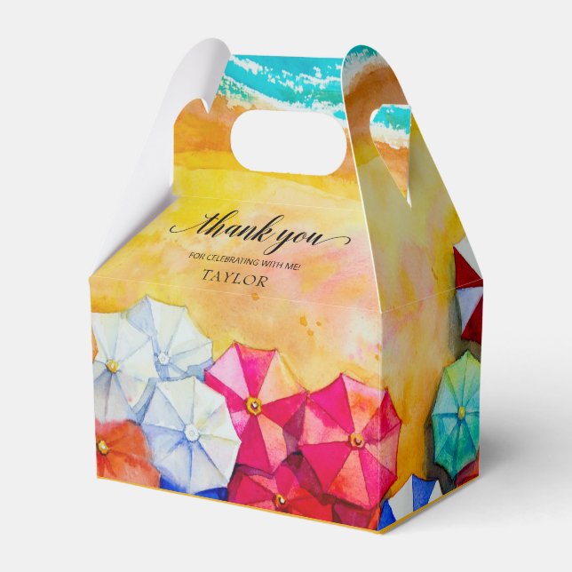 Beach Sand Waves Thank You Favour Box (Front Side)