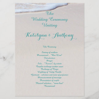 Beach Sand Wedding Ceremony Programs Programme