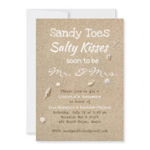 Beach Sand & White Typography Couple's Shower