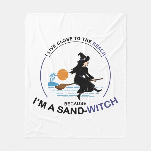 Beach Sand-Witch for Halloween Party Fleece Blanket (Front)