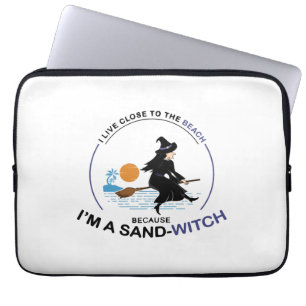 Beach Sand-Witch for Halloween Party Laptop Sleeve